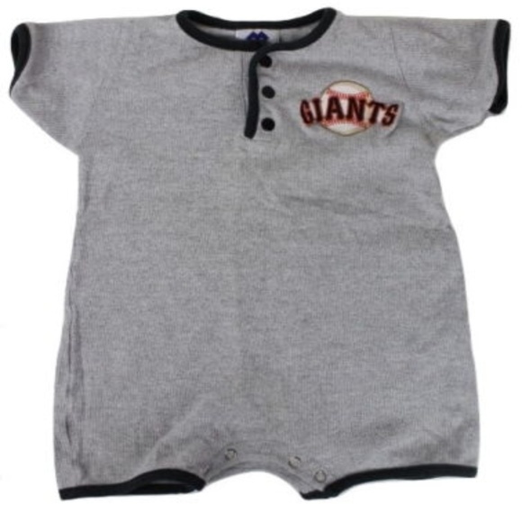🍄Baby Boys 1PC One Piece Romper GIANTS Baseball - Picture 1 of 3